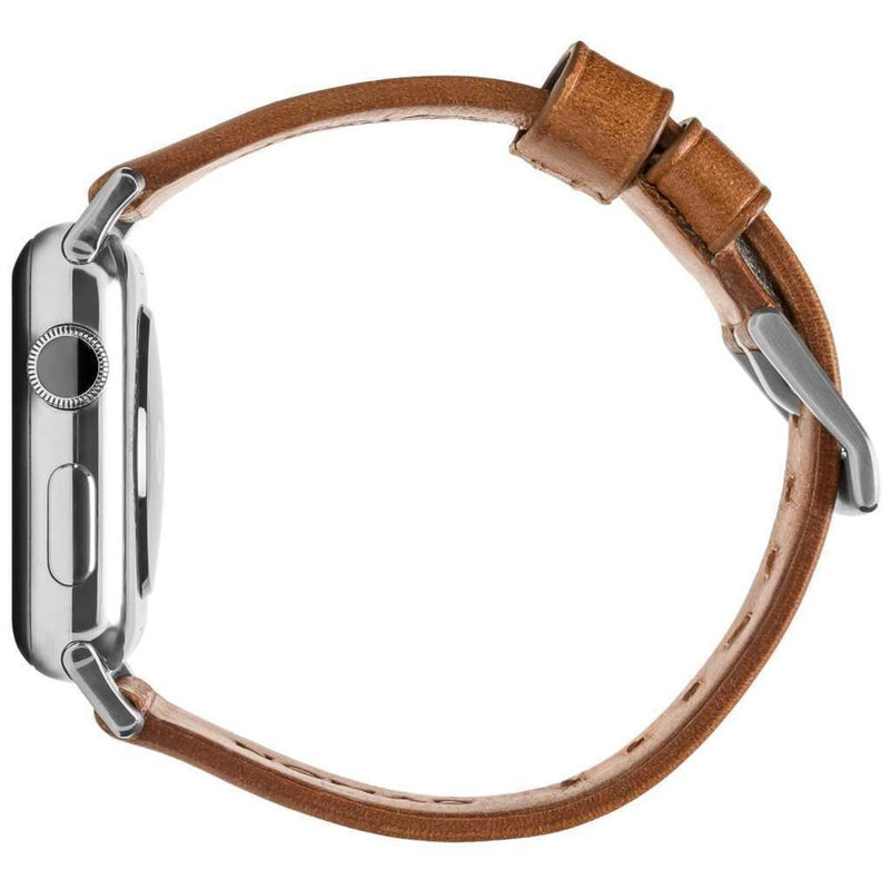Nomad - Horween Leather Strap for Apple Watch 44/45mm - Modern Build, Silver Hardware (NM1A4RSM00)