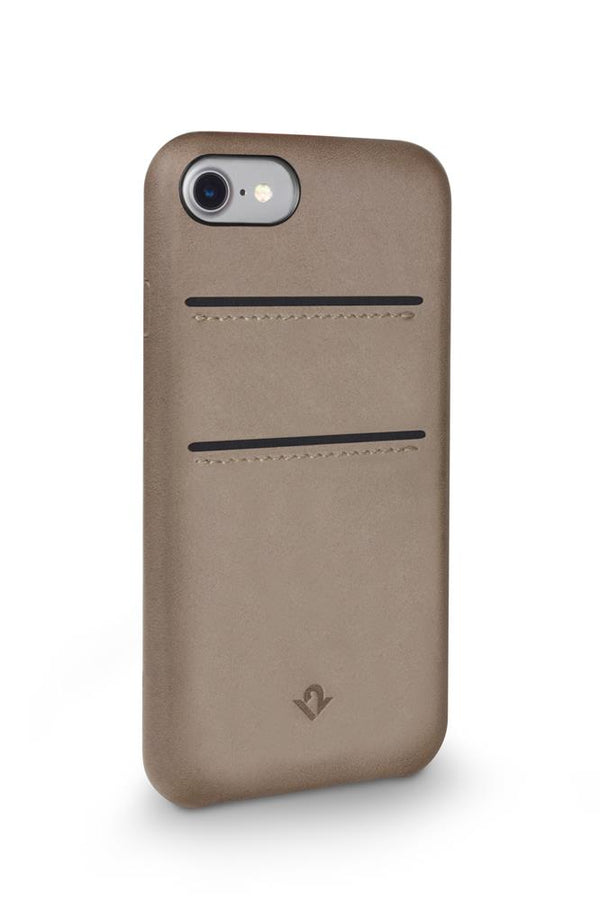 Twelve South - Relaxed Leather case with pockets - iPhone 7/8 - Warm Taupe - Twin Flame Collections