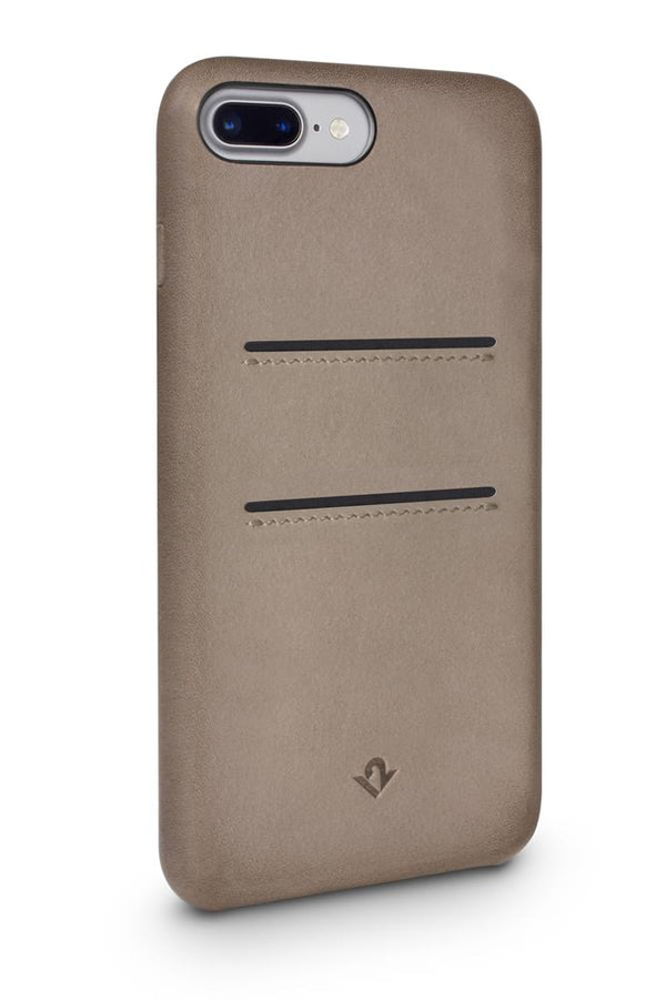 Twelve South - Relaxed Leather case with pockets for iPhone 7/8 Plus - Warm Taupe - Twin Flame Collections
