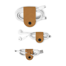 Twelve South - Cablesnap 3 Pack - Cognac - Twin Flame Collections