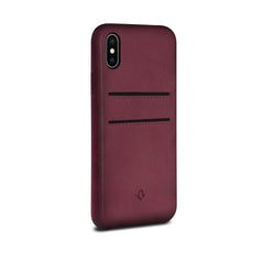 Twelve South - Relaxed Leather case with pockets - iPhone X/XS - Marsala - Twin Flame Collections