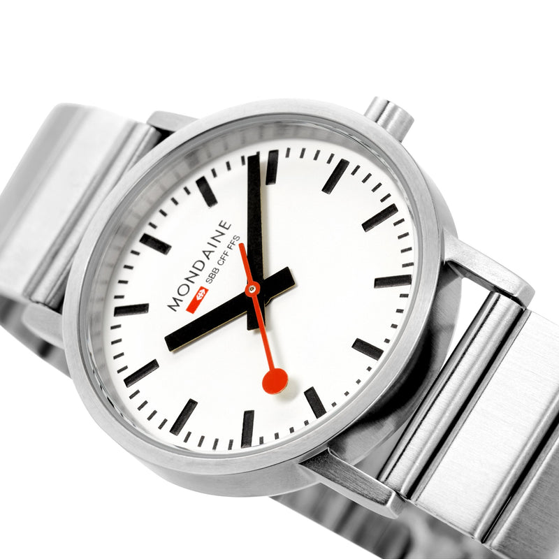 Mondaine Official Classic 36mm Silver Stainless Steel watch - Twin Flame Collections