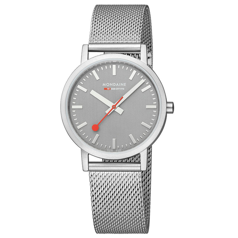 Mondaine Official Swiss Railways Classic Grey 36mm Watch - Twin Flame Collections