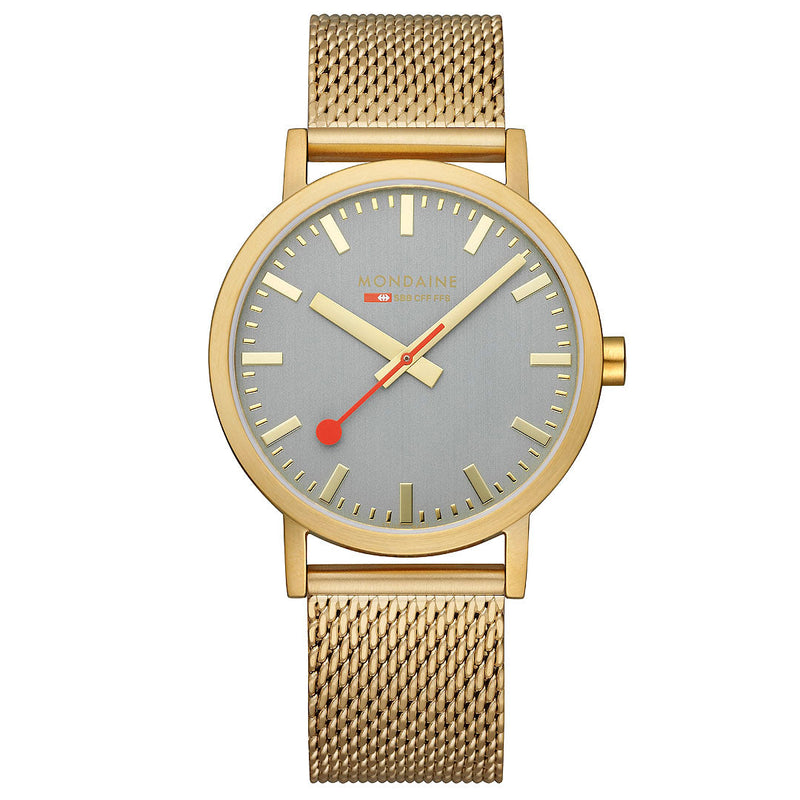 Mondaine Official Swiss Railways Classic Good Grey Mesh 40mm Watch - Twin Flame Collections