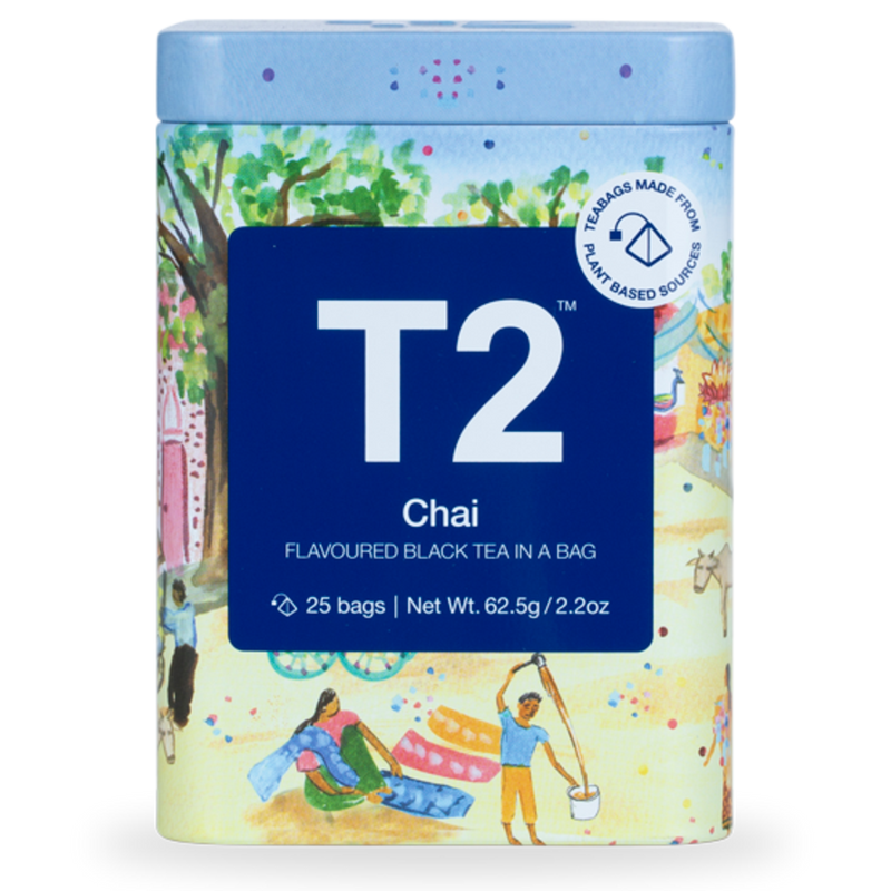 T2 Chai Teabag 25pk Icon Tin - Twin Flame Collections
