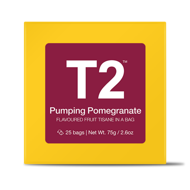T2 Pumping Pomegranate Teabag Gift Cube 25pk - Twin Flame Collections