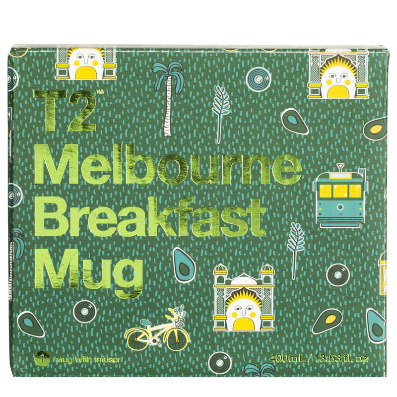Boxed Iconic Melbourne Breakfast Mug/Infuser 400ml - Twin Flame Collections