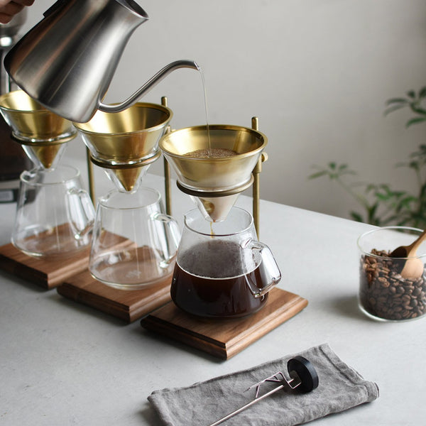 Kinto Slow Coffee Style Brass Brewer Stand Set - Twin Flame Collections