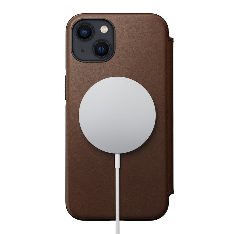 Nomad - Modern Leather Folio - iPhone 13 - Brown - Twin Flame Collections