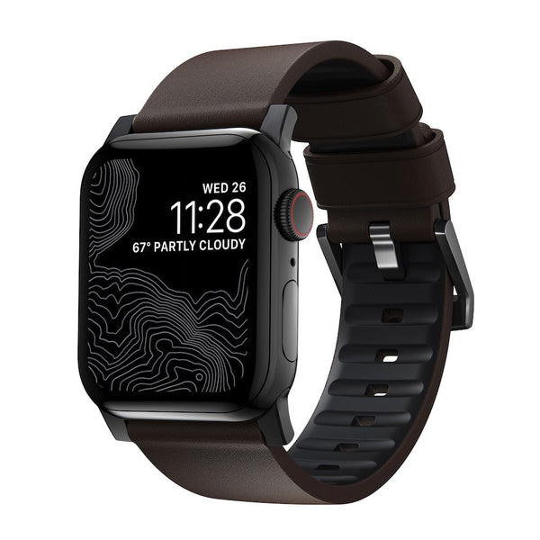 Nomad - Active Strap Pro - Apple Watch 44/42mm - Brown - Black Hardware - Twin Flame Collections