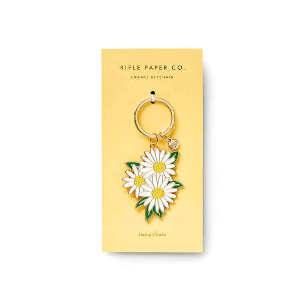 RIFLE PAPER CO - ENAMEL KEYCHAIN - DAISIES - Twin Flame Collections