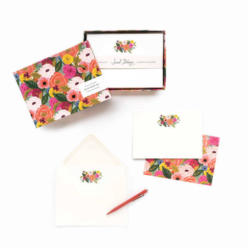 RIFLE PAPER CO - SOCIAL STATIONERY SET - JULIET ROSE - Twin Flame Collections