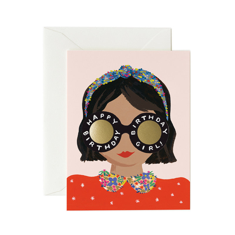 RIFLE PAPER CO - SINGLE CARD - HEADBAND BIRTHDAY GIRL - Twin Flame Collections
