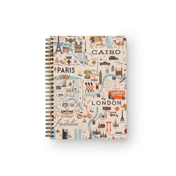Rifle Paper Co - Spiral Notebook - Ruled - A5 - Bon Voyage - Twin Flame Collections