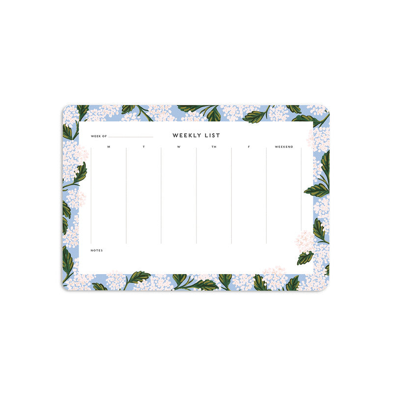 RIFLE PAPER CO - WEEKLY DESKPAD - HYDRANGEA - Twin Flame Collections