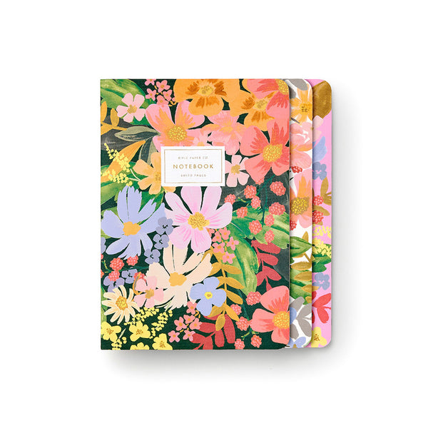 Rifle Paper Co - Pack of 3 Stitched Notebooks - Ruled - Large - Marguerite - Twin Flame Collections