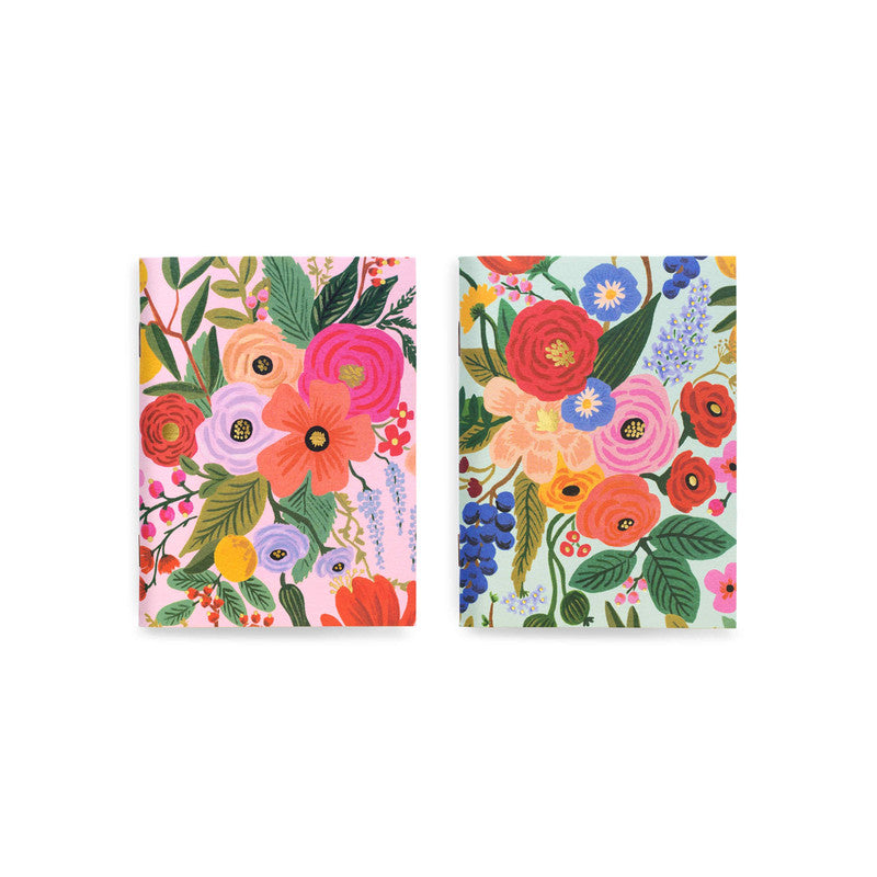Rifle Paper Co - Pack of 2 Notebooks - Plain - Pocket - Garden Party - Twin Flame Collections